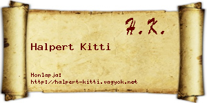 Halpert Kitti névjegykártya